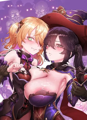 [Horori] Teyvat Gravure #10: Mona & Fischl GOBLIN Impact (Genshin Impact) [Textless] [Decensored]