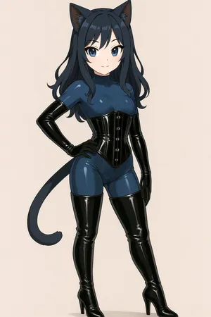 Girl in catsuit and thigh high boots [AI Generated]