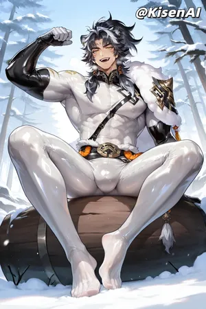 [KisenAI] Honor of Kings- Zhangfei tusun skin-black&white bodysuit-王者荣耀张飞兔狲蓬尾皮肤-黑色白色胶衣版