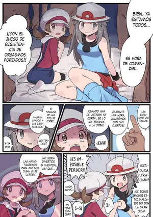 [Enoki] Juego de resistencia con Leaf y Lyra (Pokémon Masters EX) [Español] [Traducciones necesarias]