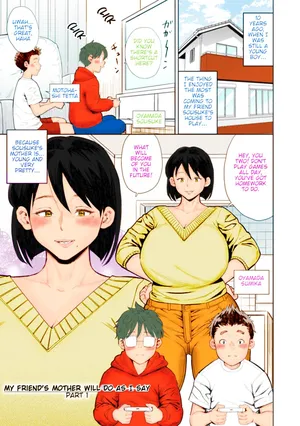 [Zaki Zaraki] Shinyuu no Haha wa Boku no Iinari My Friends Mother Will Do As I Say Part 1 (Mesugao) [English] [Roart] [Colorized]