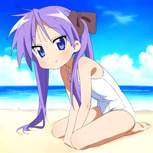 (Reimu) Kagami's Beach Day (Lucky Star)