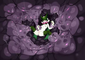 [j7w] Meowscarada tentacle, pregnant belly, and egg-laying art