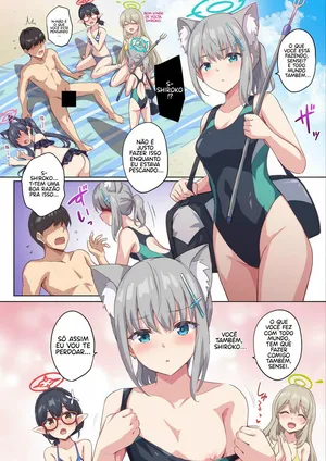 [Marugoshi] Shiroko to Mizugi Ecchi | Shiroko em um maiô sexy (Blue Archive) [Portuguese-BR]