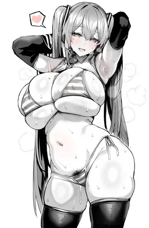 [ぶるー] むちむちミクがオホ声で鳴きまくるだけの１P漫画 (VOCALOID)