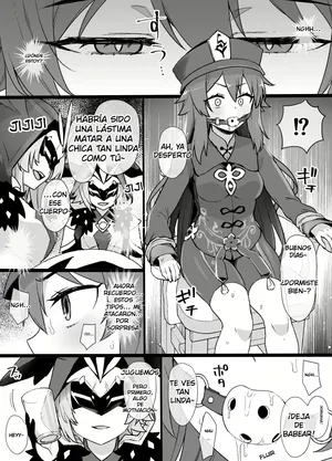 [Kusayarou] Genshin Impact Hu Tao Chikubi Zeme Manga [Spanish] (Genshin Impact)