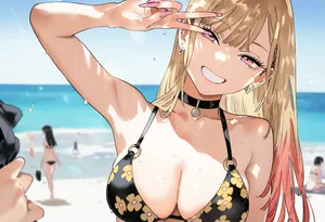 【cl-_-lo】【AI Generated】海で美人JKに媚薬をたっぷり塗ってチ○ポで即ハメしたらアヘ顔