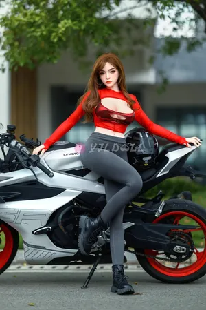 SexDollindex.com - Very Hot Asian Sex Doll Babe, riding a motorcycle.