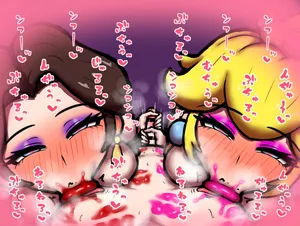 [Dragon Hamasaki] Peach-hime & Pauline chikubi name ryoute koki (Super Mario)