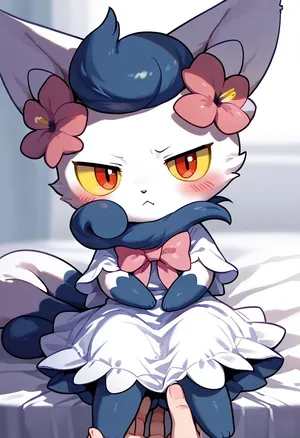 Meowstic with her owner [AI Generated]