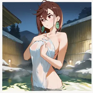 Momo Ayase Hot springs Howsir [Ai Generated]