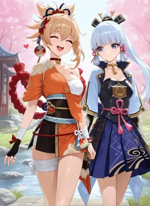 2025-10-06 Ayaka x Yoimiya   RAMETAKI (PATREON) AI GENERATE